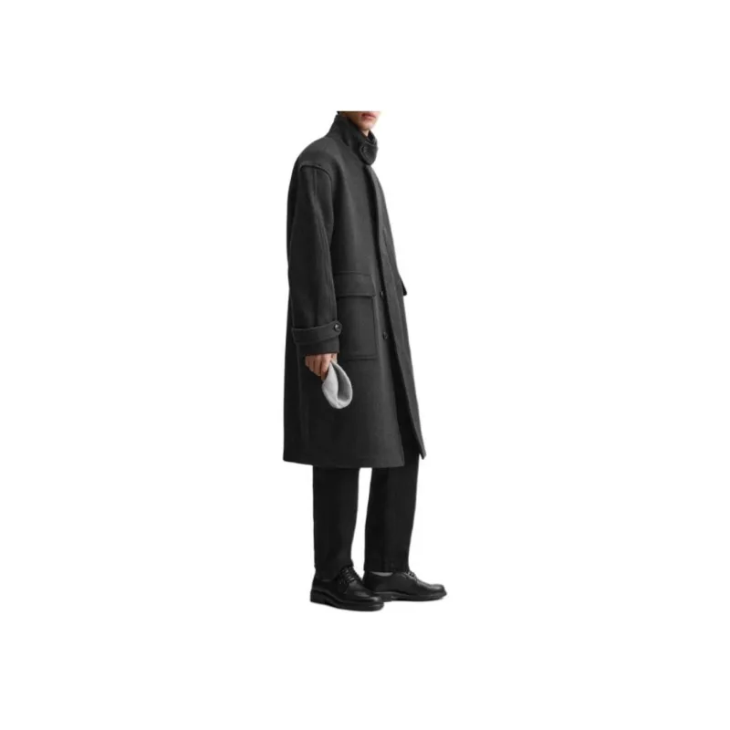 ZARA Coats Men Coal Gray-2