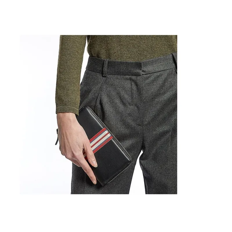 INES DE LA FRESSANGE Calfskin Wallet Men's Black-3