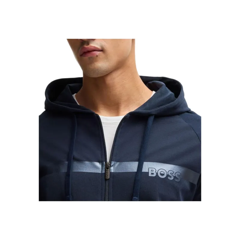 Boss Logo print Cotton Hoodie-4