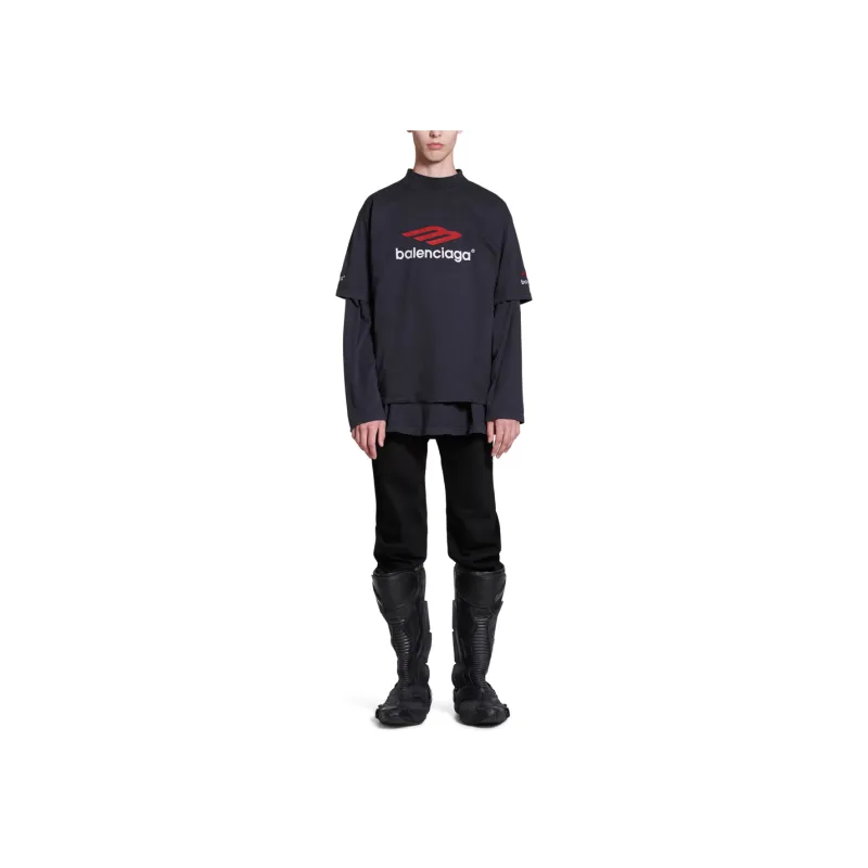 BALENCIAGA＊3B SPORTS ICON T-SHIRT ロゴ入りTシャツ＊送料込 Balenciaga 3B Sports Icon T-shirt Black/Red/White Men's