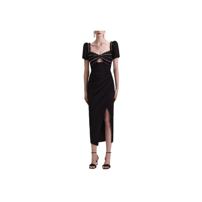 Self portrait Crystal embellished Midi Dress-2