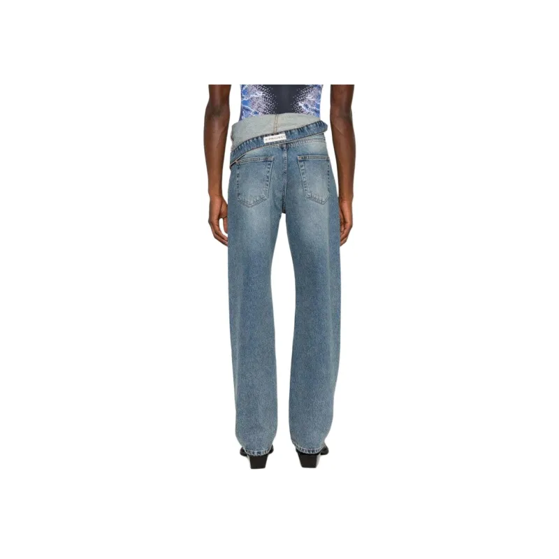 Y/Project Asymmetric Waist Straight Leg Jeans-2