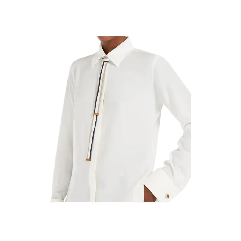 MaxMara Apollo Ribbon Detailed Long Sleeved Shirt-4