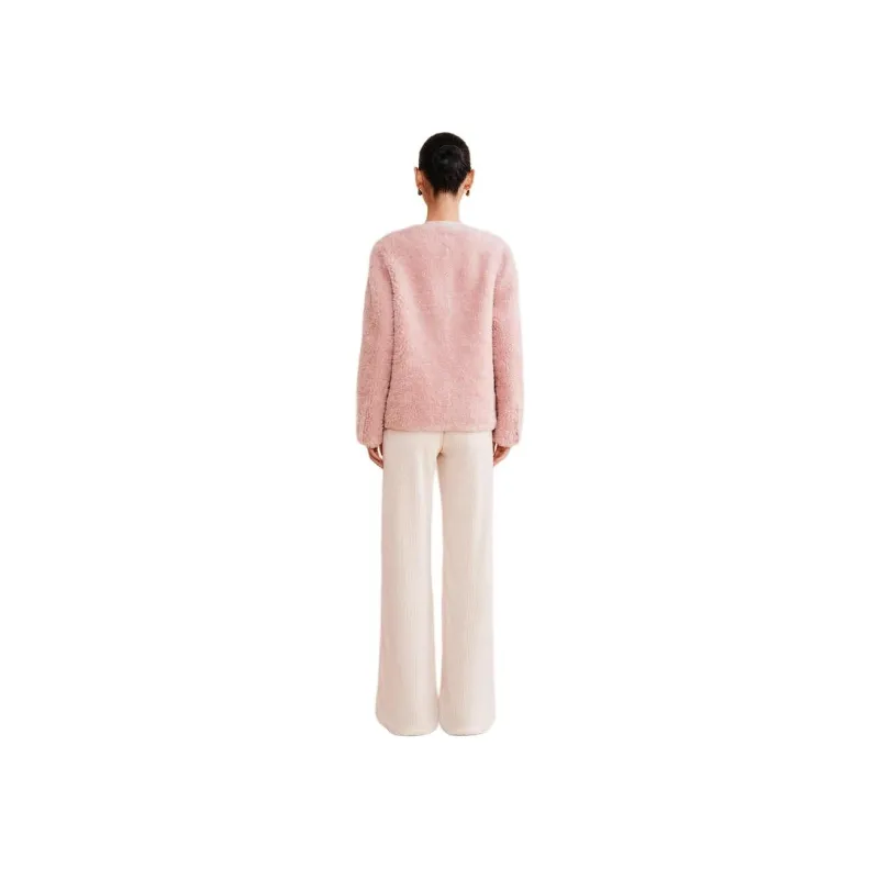 Yiner Velvet feel Coat Women's Light Pink-1
