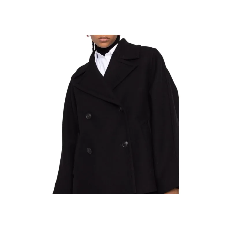 Valentino Cropped Coats Women's Black-4
