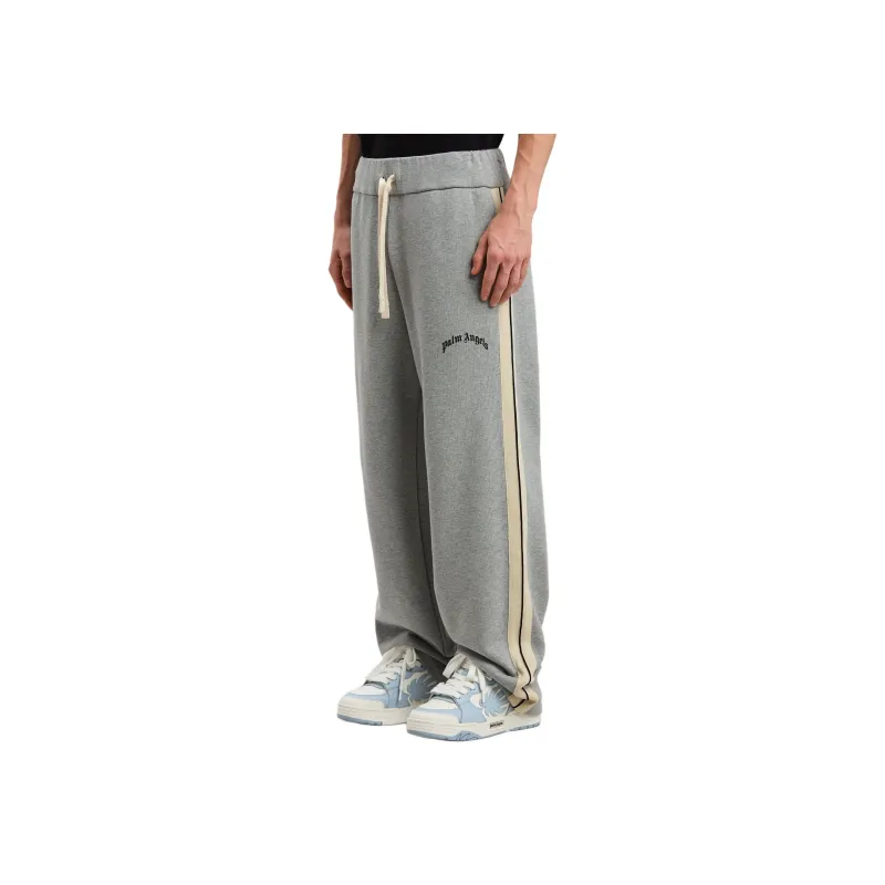 PALM ANGELS Curved Logo Print Sweatpants-3