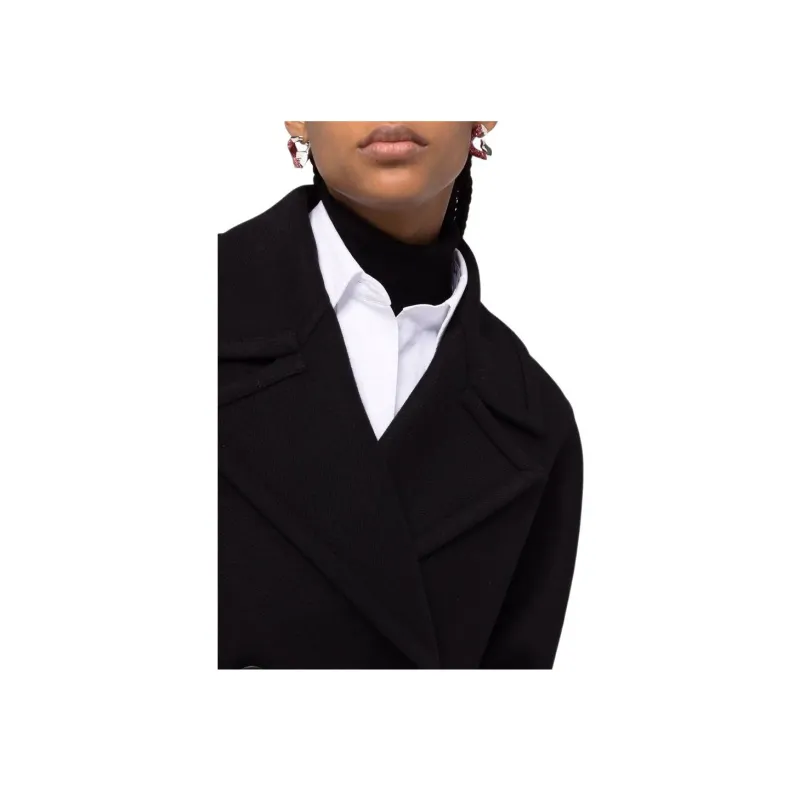 Valentino Cropped Coats Women's Black-3