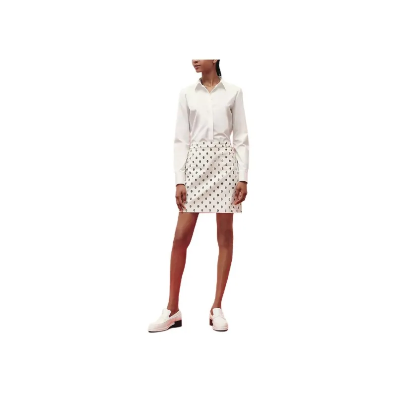 HERMES SS23 Casual Short Skirts Women's Gray White-1