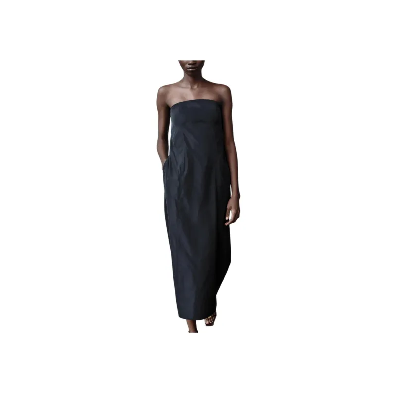 ZARA Sleeveless Dress Women's Black-1