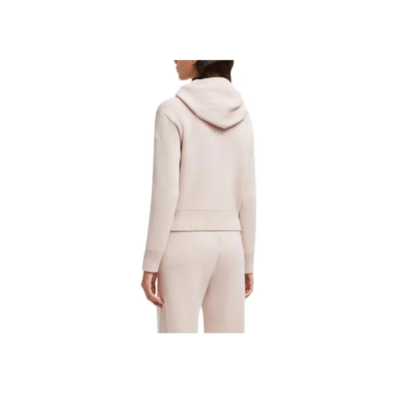 Moncler Wool & Cashmere Zip Up Hoodie Sweatshirt Women's Light Pink-2