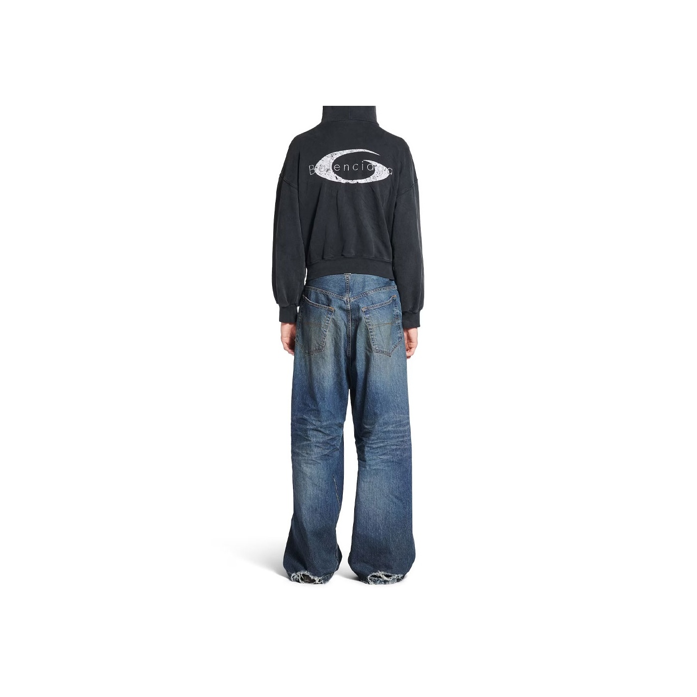 デニム・ジーパン BALENCIAGA SS25 Balenciaga Jeans (814086 TRW623020) Balenciaga SS25 Jeans Loose Fit Style Men's Dark Blue - POIZON