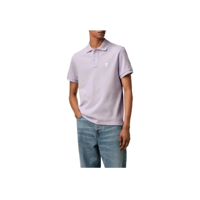 Ami Paris Ami De Coeur Logo Embroidered Polo Shirt-1
