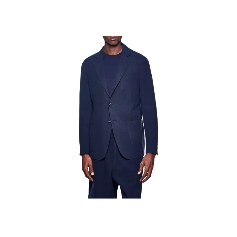 Emporio Armani Upton Line Single breasted Jacket In Linen Canvas-1
