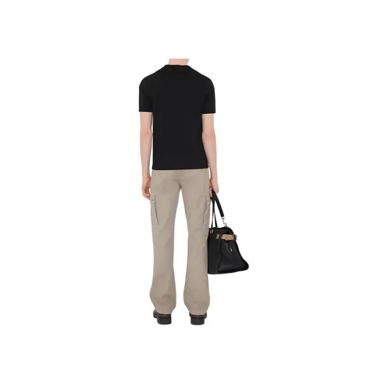 Burberry Checkered Trim Crewneck T Shirt-3