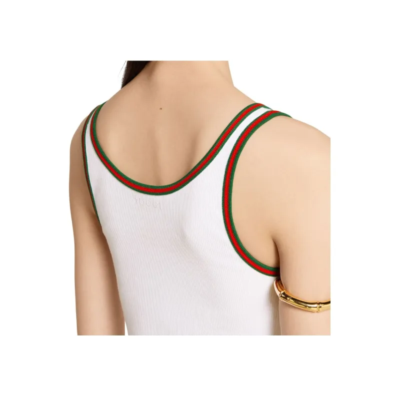 GUCCI Web Detailed Rib Tank Top-1