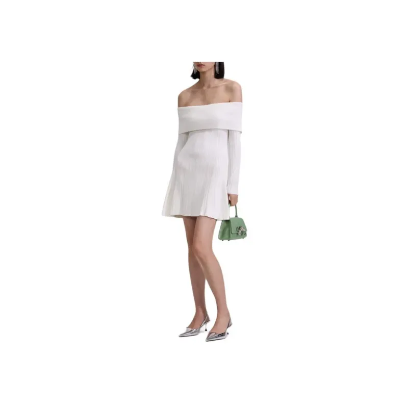 Self portrait Off shoulder Ribbed knit Minidress-5