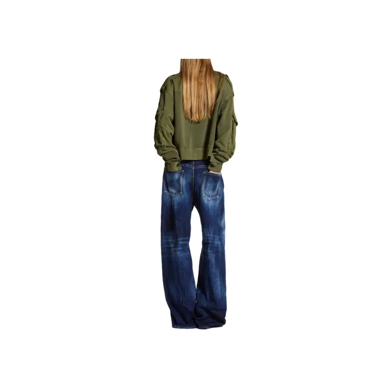 DSQUARED 2 Logo Patch Wide Leg Jeans-3