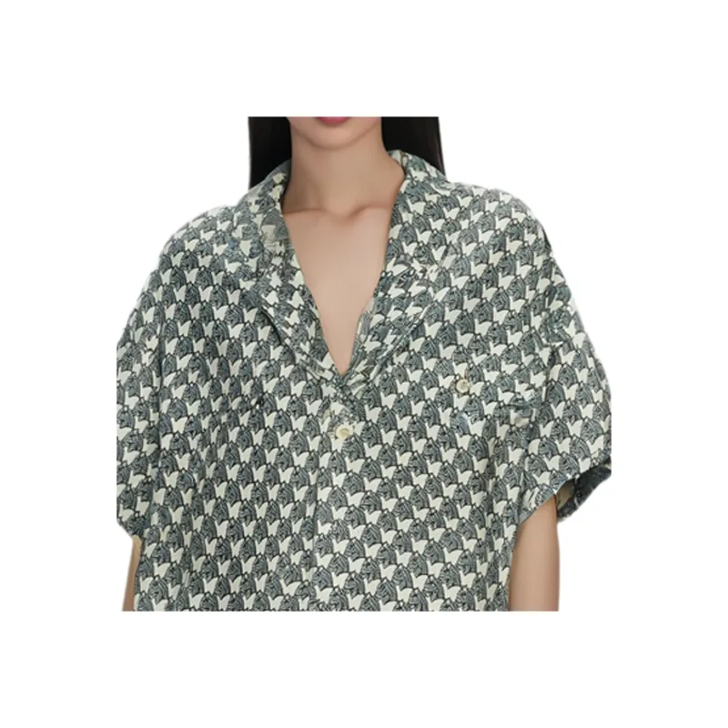 TORY BURCH Allover Printed Poplin Camp Shirt-1