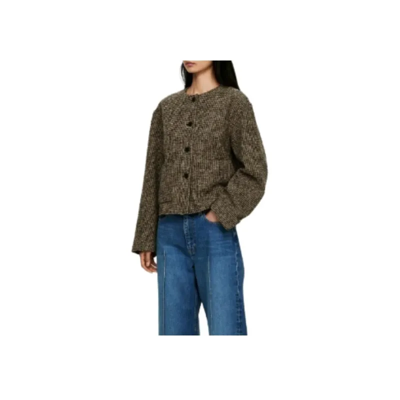 ARKET Cropped Coats Women's Brown-1