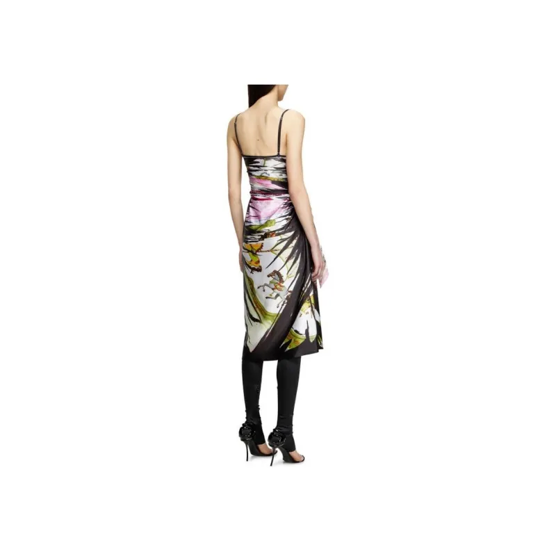 DIESEL D Orotys Bandana Print Draped Midi Dress-2
