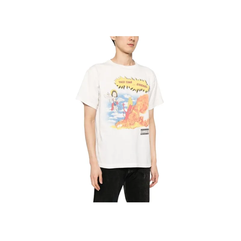 SAINT Mxxxxxx Cartoon print Cotton T shirt-2