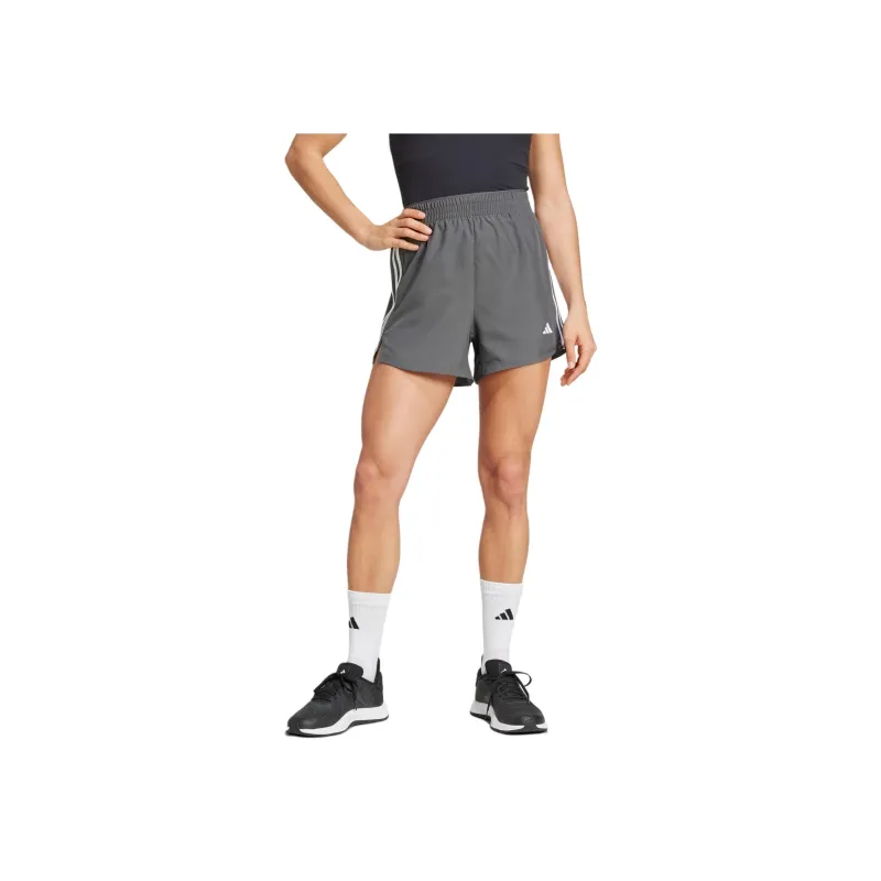 Adidas Women's 3 Stripes High Rise Shorts Grey Six/White-1