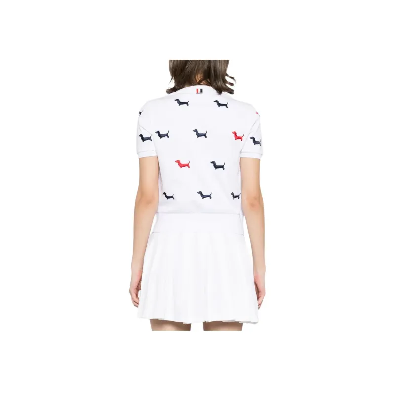 THOM BROWNE Embroidered hector Dog Logo T shirt-3