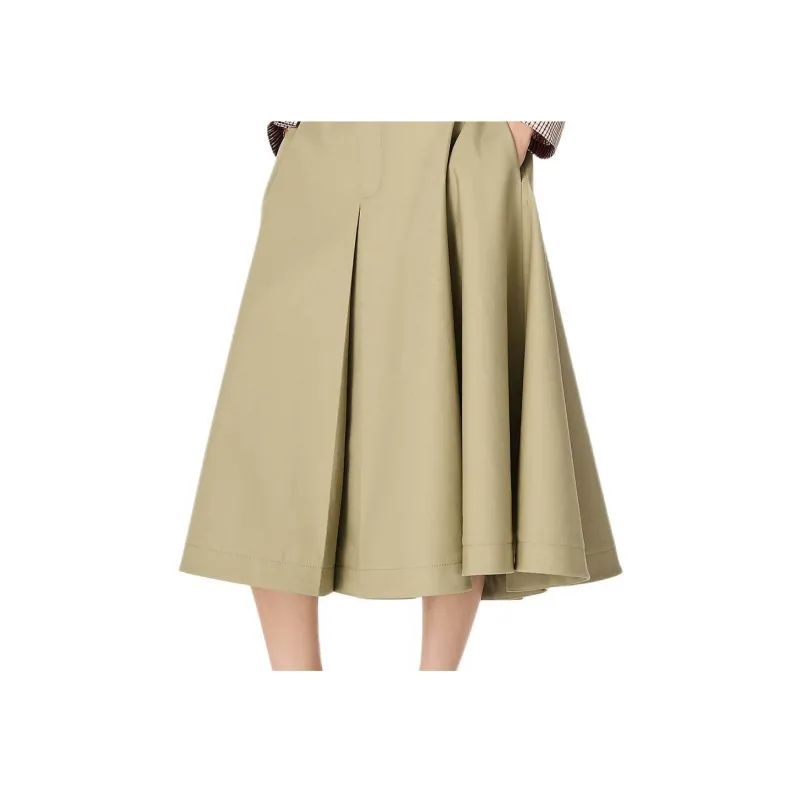 Bottega Veneta Pleated Midi Skirt 'Travertine'-4
