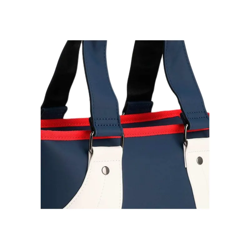 PUMA Synthetic Leather Handbag Unisex Dark Marine Blue & White & Red-2