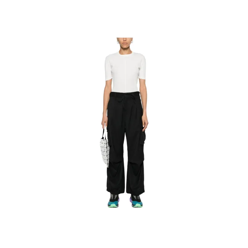 Y 3 Drawstring Wide Leg Cargo Trousers-2