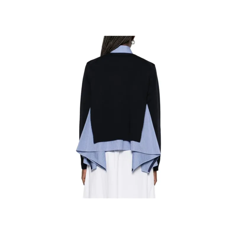 Sacai Long Sleeved Knitted Panelled Shirt-4