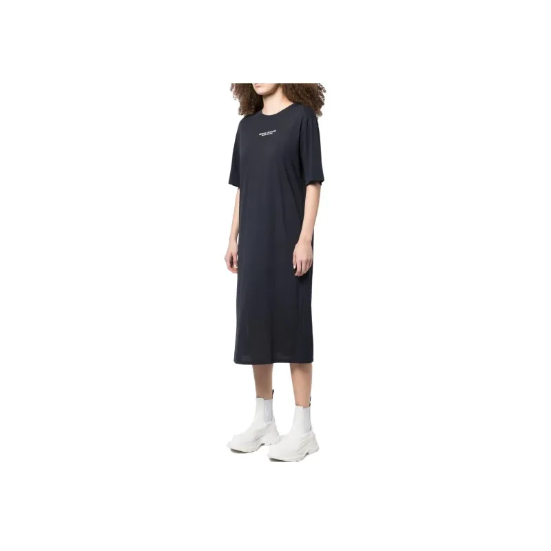 ARMANI EXCHANGE Logo-print Side-slit T-shirt Dress-3