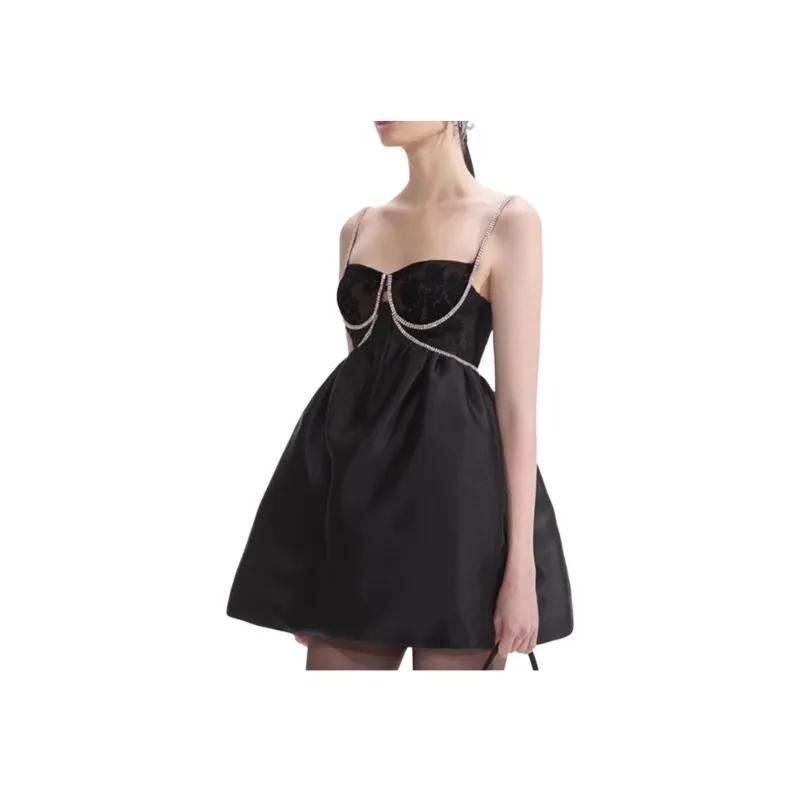 Self portrait Diamante Taffeta Mini Dress-1