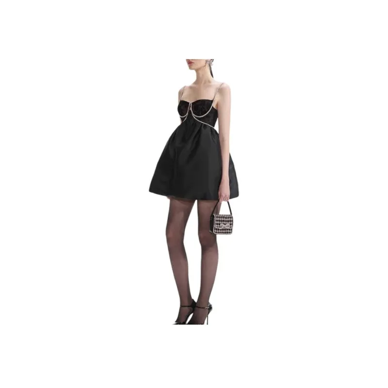 Self portrait Diamante Taffeta Mini Dress-2