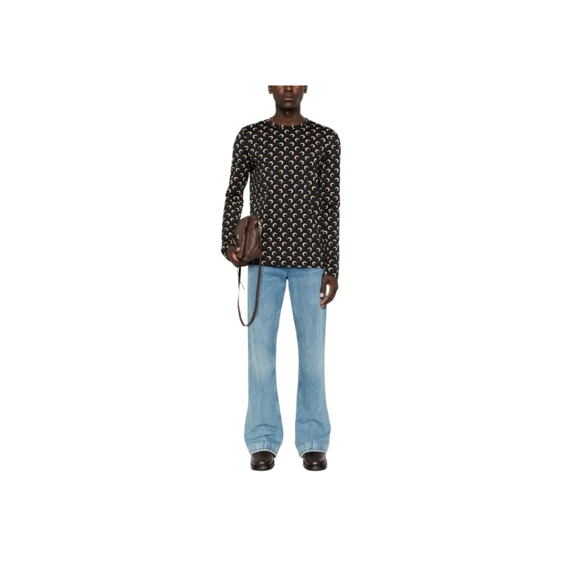 Marine Serre Moon printed Jersey T shirt-2