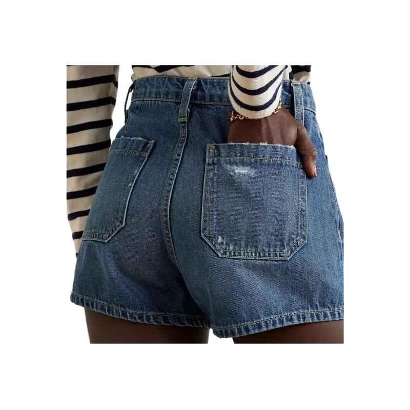 NILI LOTAN Denim Shorts Women's Blue-3