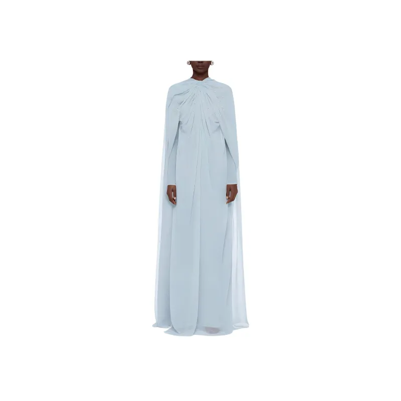 Givenchy Long Sleeved Dress Women's Light Blue-2