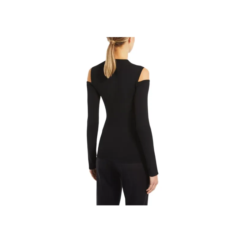 MaxMara Vik Collection Viscose Crêpe Yarn Jumper Sweater Women's Black-1