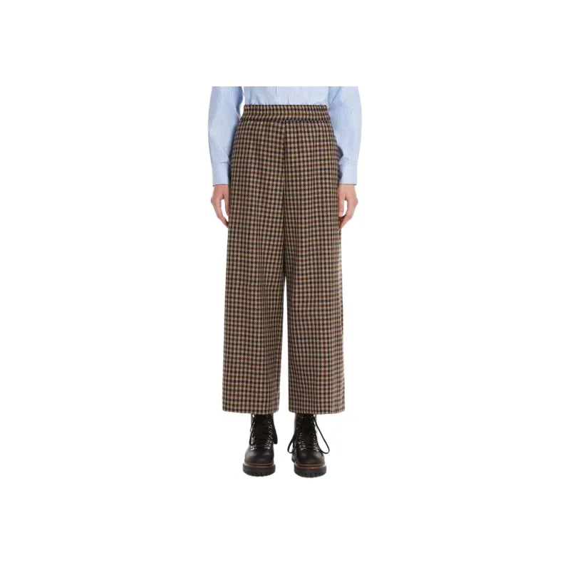 WEEKEND MaxMara Ebe Checked Wide Leg Trousers-2