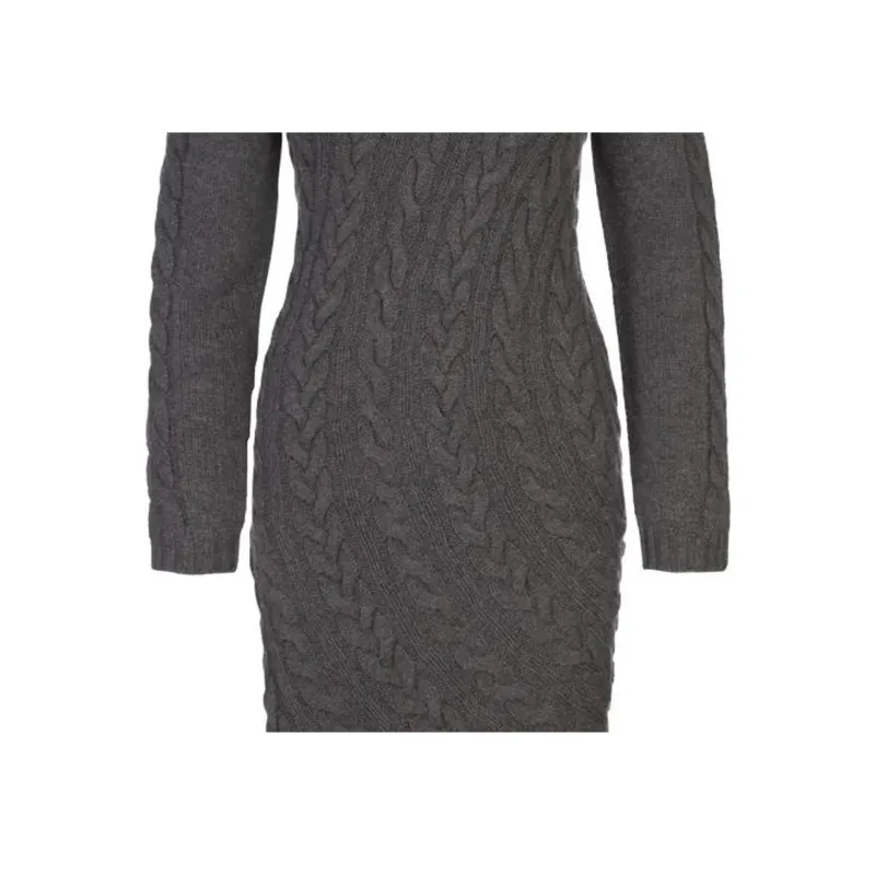 MaxMara Curved Ribbed Turtleneck Maxi Dress-3