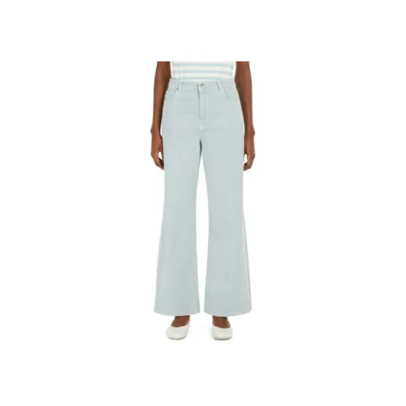 WEEKEND MaxMara Medina Logo Patch Wide Leg Trousers-1