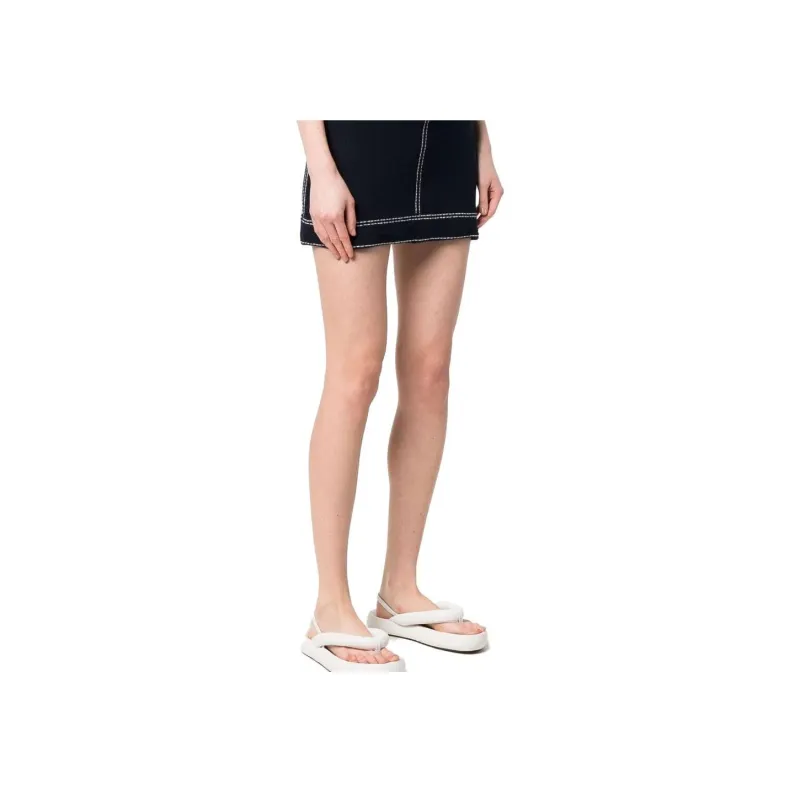 Barrie Contrast stitch Mini Skirt-5