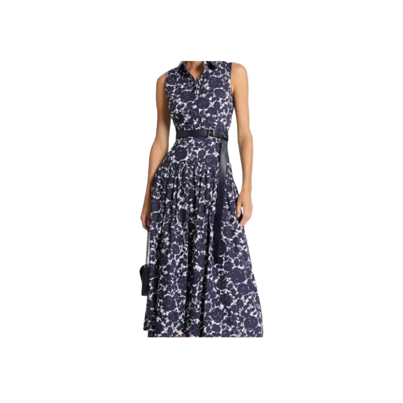 MICHAEL KORS Floral Cotton Poplin Drop-Waist Shirtdress-2