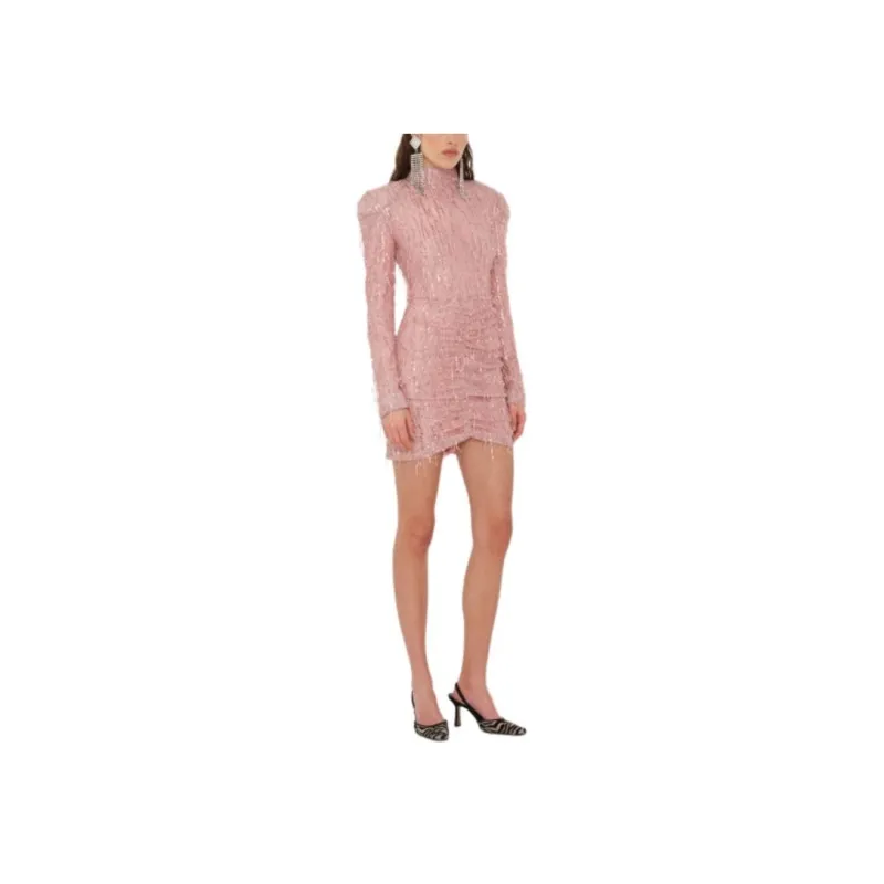 Rotate Birger Christensen Sequinned Fringed Mini Dress-2