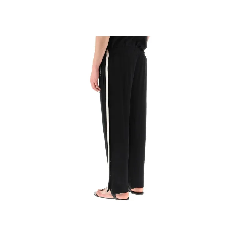 SAINT LAURENT Embroidered logo Striped Track Pants-3