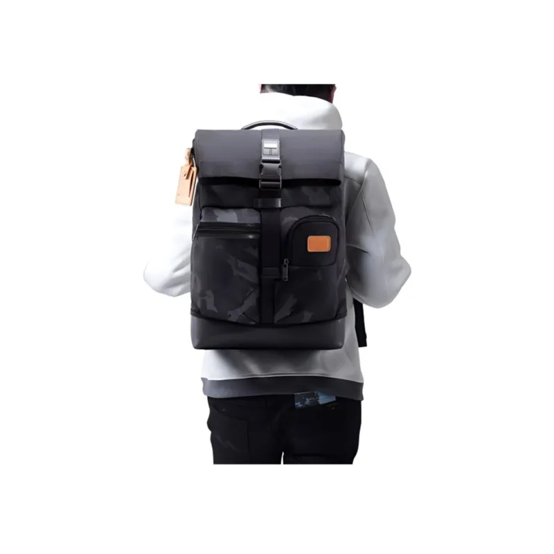 TUMI Nylon Backpack Unisex Camouflage Gray-4