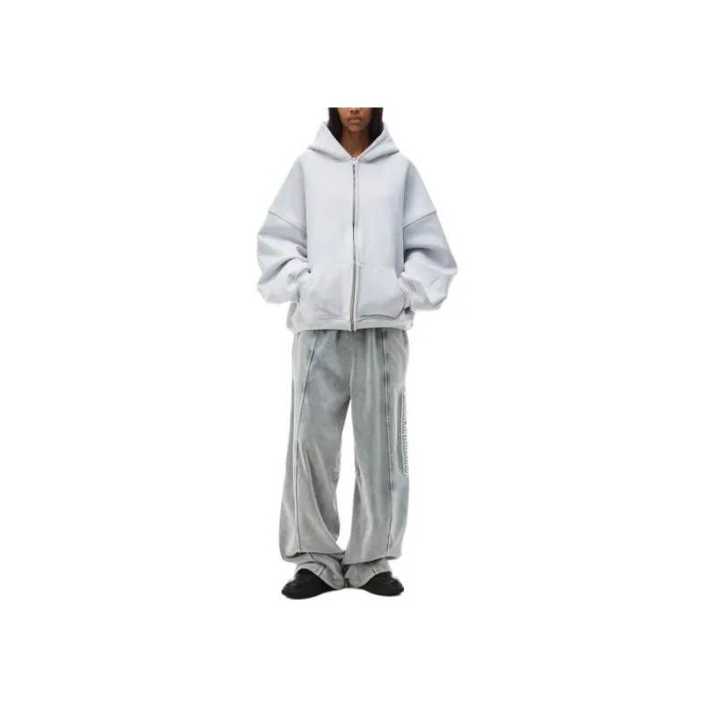 Alexander Wang FW24 Knitted Sports Pants Unisex Charcoal Gray-1