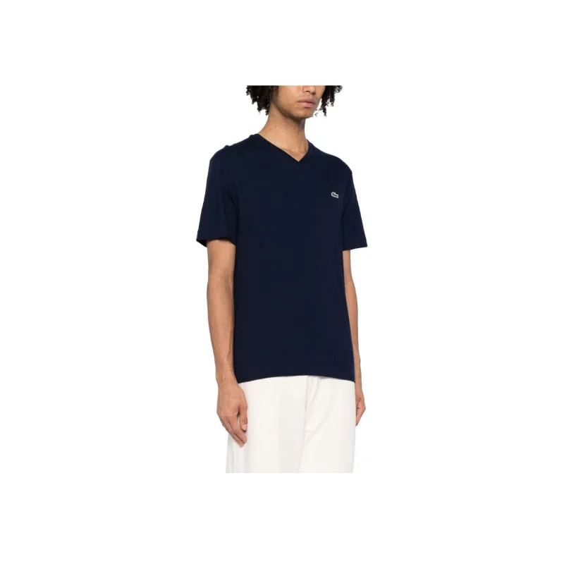 LACOSTE Logo-patch V-neck T-shirt-2