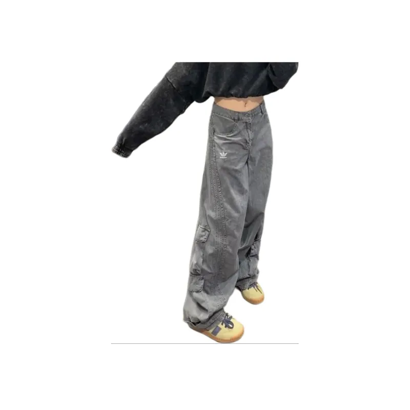 Adidas Originals WASHED Casual Pants Unisex Granite Gray-2