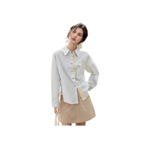 MISHOW 씨 솔트 블루 여성 셔츠